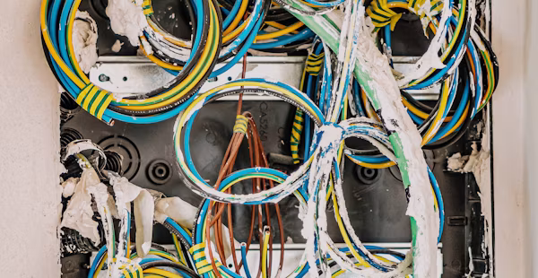 Electrical cabling illustrating house rewiring work